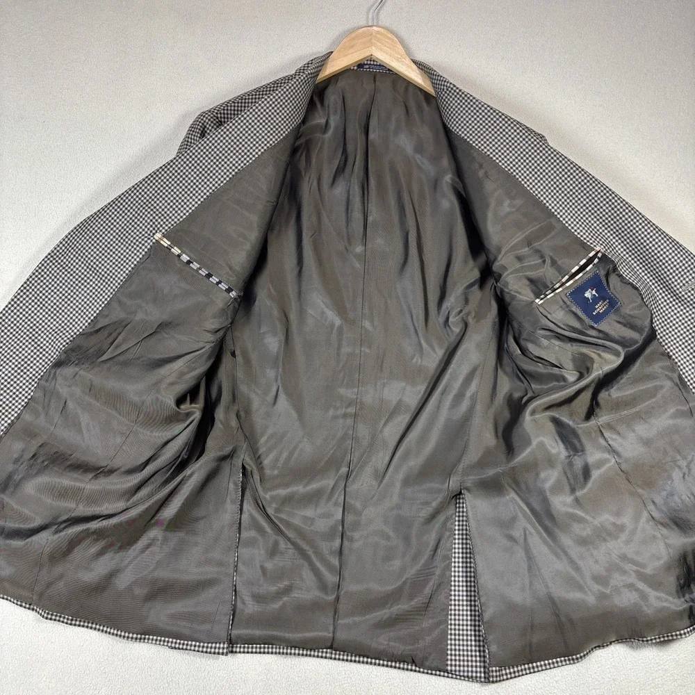 Hart Schaffner Marx Blazer‎ Mens 44R Check Pattern 2 Button Sport Coat USA